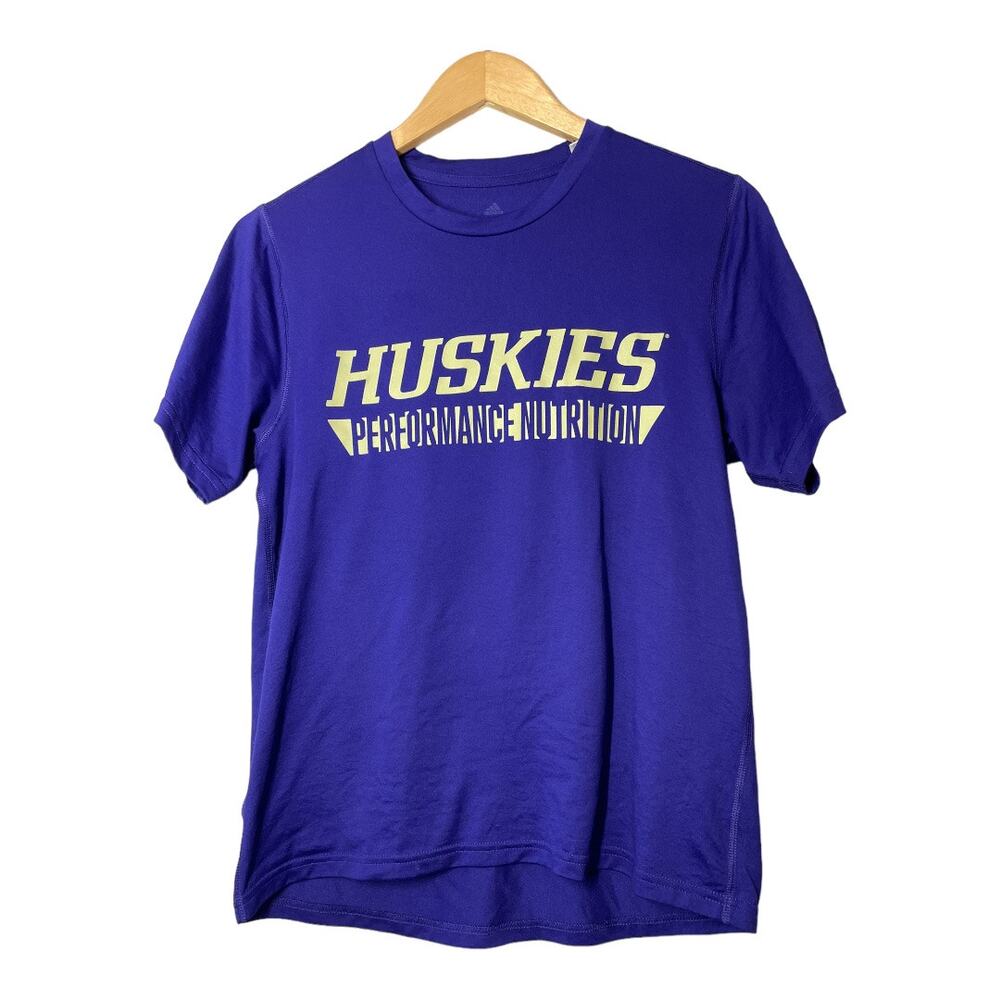 UW University of Washington Huskies Performance Nutrition Shirt Adidas Small Tee